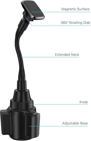 حامل أكواب MyBat Pro العالمي، حامل مغناطيسي، [سهل التركيب] حامل هاتف السيارة [4 مغناطيسات شفط مدمجة] متوافق مع جميع الهواتف الذكية in Kuwait