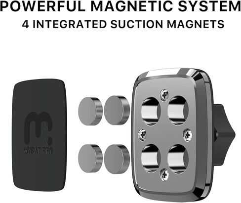 حامل أكواب MyBat Pro العالمي، حامل مغناطيسي، [سهل التركيب] حامل هاتف السيارة [4 مغناطيسات شفط مدمجة] متوافق مع جميع الهواتف الذكية in Kuwait
