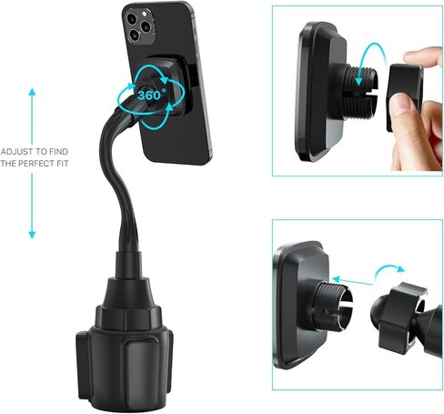 حامل أكواب MyBat Pro العالمي، حامل مغناطيسي، [سهل التركيب] حامل هاتف السيارة [4 مغناطيسات شفط مدمجة] متوافق مع جميع الهواتف الذكية in Kuwait