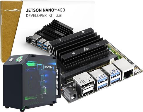 Yahboom Jetson Nano 4GB SUB Developer Kit Case, Wireless Network Card, USB Microphone Camera, Ubuntu18.04 ROS AI Visual Recognition(Nano SUB, Mini PC Kit) in Saudi Arabia