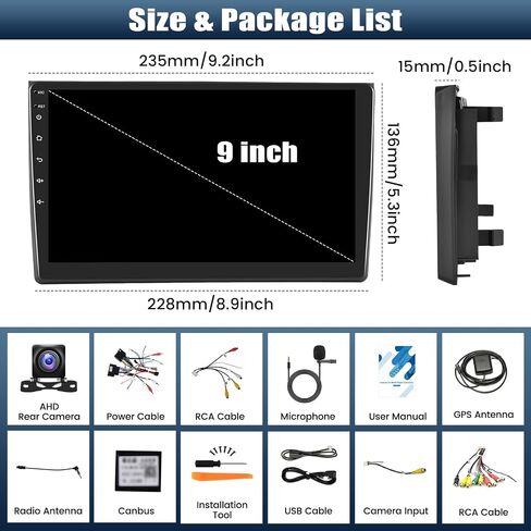 [2+64G] Android 13 Car Stereo for Audi A4/S4/RS4 2002-2008 with Wireless Carplay&Android Auto,9 Inch Touch Screen Car Radio with Mirror Link GPS WiFi Bluetooth FM/RDS SWC EQ HiFi+Backup Camera in Saudi Arabia