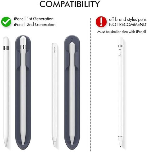 Antetek Pencil Holder Sticker Compatible with Apple Pencil 1st and 2nd Generation,Magnetic Attach Design Strong Adhesive Silicone Holder Accessories for iPad Stylus Pens (Midnight Blue) in Kuwait