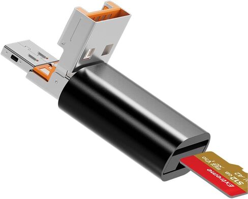 Micro SD Card Reader, USB C to SD Card Reader, USB and Type C 2-in-1 TF Memory Card Reader, Mepsies USB OTG Card Reader for Laptops, MacBook, Samsung Galaxy Phones and More, Black in Saudi Arabia