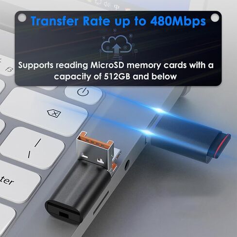 Micro SD Card Reader, USB C to SD Card Reader, USB and Type C 2-in-1 TF Memory Card Reader, Mepsies USB OTG Card Reader for Laptops, MacBook, Samsung Galaxy Phones and More, Black in Saudi Arabia