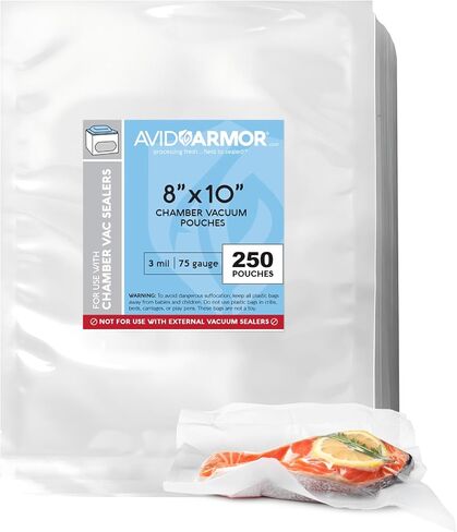 Avid Armor – Chamber Machine Pouches, Pre-Cut Chamber Vacuum Sealer Bags, Heavy Duty Seal Pouch, BPA-Free Chamber Sealer, 6 x 12 inches, Pack of 250 Vacuum Chamber Pouches in Kuwait