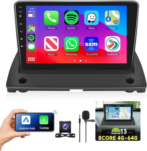 8 CORE 4G+64G راديو السيارة ستيريو لفولفو XC90 2002-2014 مع CarPlay Android Auto، 9 بوصة 1280 * 720P IPS شاشة تعمل باللمس وحدة الرأس Android 13 GPS WiFi Bluetooth 32-Band DSP SWC HD Camera in Saudi Arabia