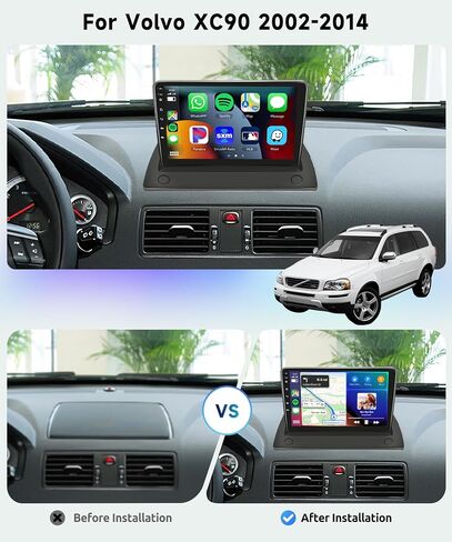 8 CORE 4G+64G راديو السيارة ستيريو لفولفو XC90 2002-2014 مع CarPlay Android Auto، 9 بوصة 1280 * 720P IPS شاشة تعمل باللمس وحدة الرأس Android 13 GPS WiFi Bluetooth 32-Band DSP SWC HD Camera in Saudi Arabia