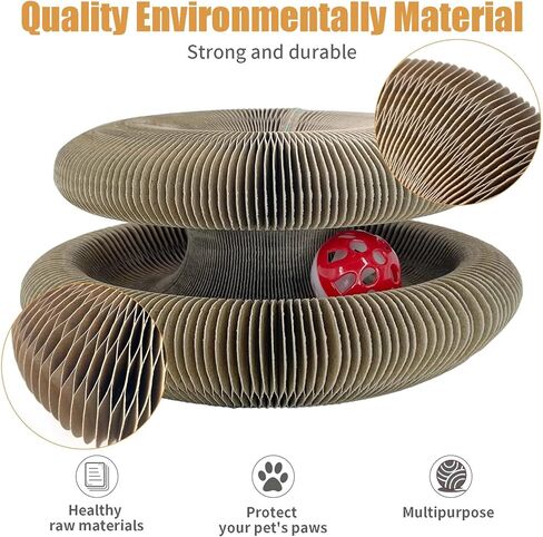 لوحة خدش للقطط من فيني ماجيك، كرة لعبة تفاعلية للقطط مع جرس قابلة للطي، وسادة خدش مريحة للقطط لطحن مخالب قابلة لإعادة التدوير للخدش للحيوانات الأليفة الداخلية والقطط الصغيرة تتمتع بالمرح in Kuwait