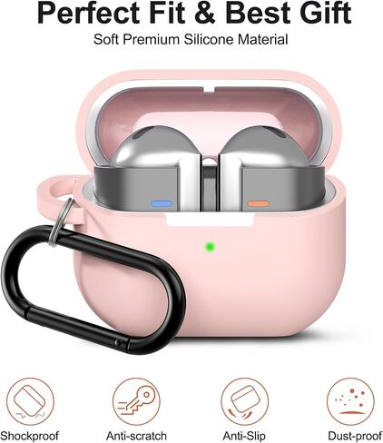 Headphone Cases with Cleaner Kit for Samsung Galaxy Buds 3 Case & Galaxy Buds 3 Pro Case,Soft Cute Silicone Full Protective Case with Carabiner,Headphone Accessories,for Men& Women(2 Pack) in Saudi Arabia