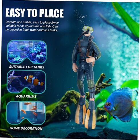 DOITOOL 2pcs Diver Model Scuba Diving Accessories Aquanaut Decor Aquarium Décor Figurine for Fish Tank Fish Tank Decors Diver Man Toy Frogman Decor Floating Scuba Diver Crafts Abs Mini in Saudi Arabia