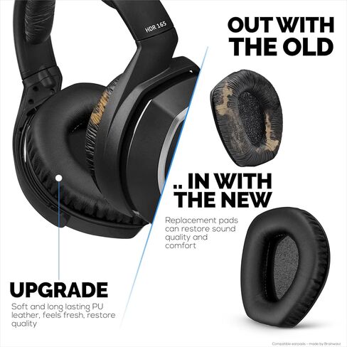 وسائد أذن قطيفة بديلة لسماعات SENNHEISER RS165، RS175، RS185 وRS195 - وسادة أذن إسفنجية ناعمة، HDR165، HDR175، HDR185، HDR195 - راحة إضافية من Brainwavz in Kuwait