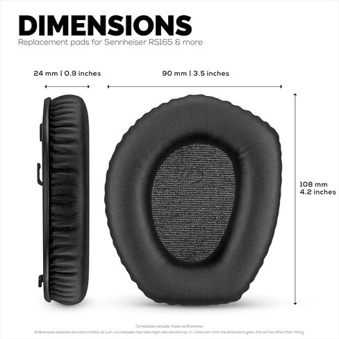 وسائد أذن قطيفة بديلة لسماعات SENNHEISER RS165، RS175، RS185 وRS195 - وسادة أذن إسفنجية ناعمة، HDR165، HDR175، HDR185، HDR195 - راحة إضافية من Brainwavz in Kuwait