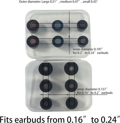 أطراف إسفنجية الذاكرة IOOIOO، ارتداد بطيء، أكثر راحة، تحجب المزيد من الضوضاء من أطراف سماعات الأذن المصنوعة من السيليكون لسماعات الأذن بقطر 4.1 مم إلى 6 مم (0.16 بوصة إلى 0.24 بوصة) in Kuwait