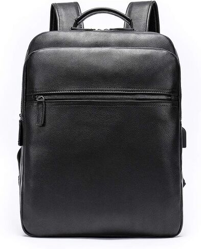 حقيبة ظهر جلدية من Leathario للرجال مقاس 15.6 بوصة من الجلد الطبيعي حقيبة ظهر للكمبيوتر المحمول ذات سعة كبيرة حقيبة ظهر كلاسيكية للأعمال in Kuwait