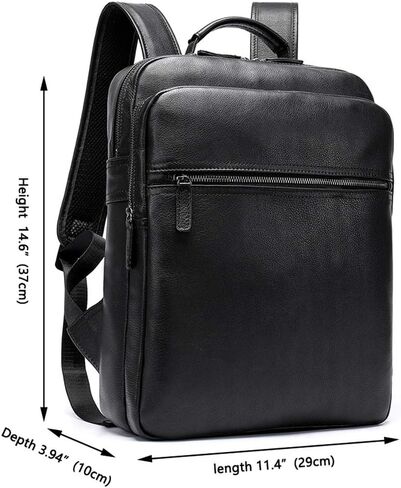 حقيبة ظهر جلدية من Leathario للرجال مقاس 15.6 بوصة من الجلد الطبيعي حقيبة ظهر للكمبيوتر المحمول ذات سعة كبيرة حقيبة ظهر كلاسيكية للأعمال in Kuwait