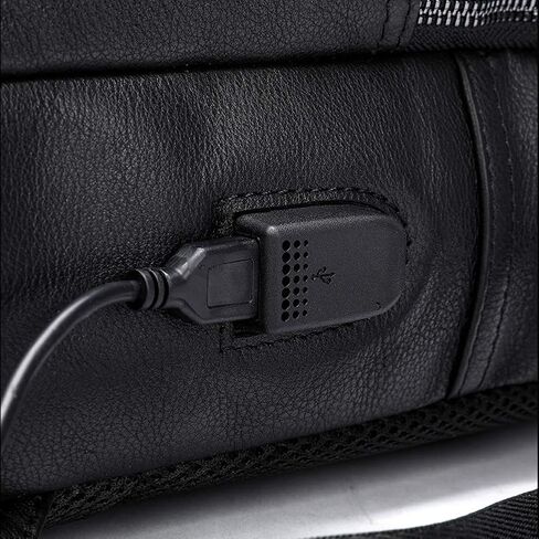 حقيبة ظهر جلدية من Leathario للرجال مقاس 15.6 بوصة من الجلد الطبيعي حقيبة ظهر للكمبيوتر المحمول ذات سعة كبيرة حقيبة ظهر كلاسيكية للأعمال in Kuwait