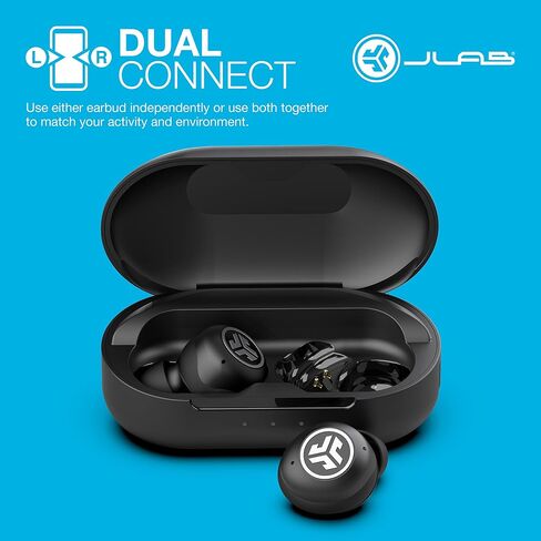 JLab JBuds Air Pro True Wireless Earbuds, Black, Bluetooth Multipoint, Auto Play & Pause, Dual Connect, IP55 Sweat & Dust Resistance, Be Aware Audio for Safety, Custom 3 EQ Sound Settings (Renewed) in Saudi Arabia
