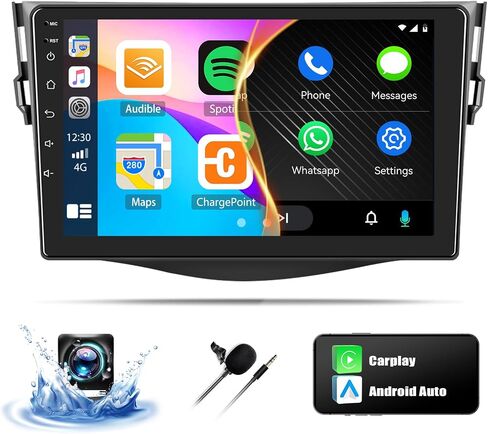 SIXTOP [1+32G] ستيريو سيارة Android لسيارة Toyota RAV4 2007-2012 ترقية استبدال راديو Carplay Android Auto 9 بوصة شاشة لمس مشغل الوسائط المتعددة وحدة رئيسية راديو FM GPS بلوتوث + كاميرا AHD وميكروفون in Saudi Arabia