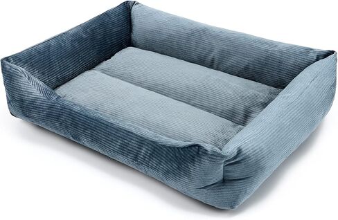 Rectangle Dog Bed Corduroy Cat Bed for Large Dog Breathable Soft Padding with Nonskid Bottom 25x19x16'' in Saudi Arabia