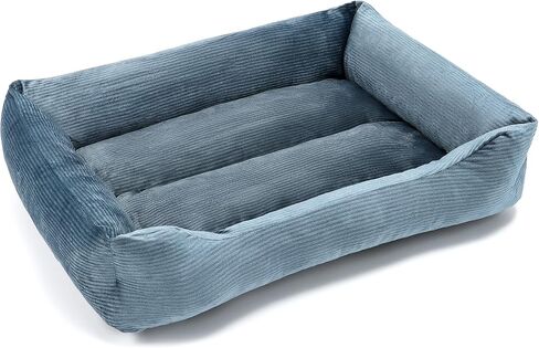 Rectangle Dog Bed Corduroy Cat Bed for Large Dog Breathable Soft Padding with Nonskid Bottom 25x19x16'' in Saudi Arabia