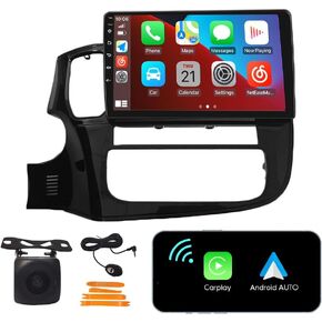 [2G+32G] Carplay Android Auto Touchscreen Autoradio Car Stereo GPS Navigation FM Radio Head Unit WiFi Mirror Link Multimedia Player GPS Radio DSP for Mitsubishi Outlander 2012-2019
