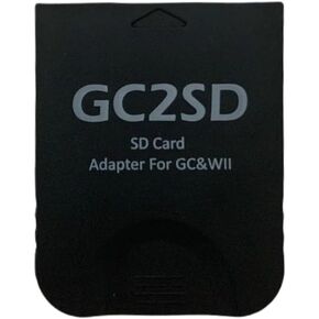 محول محول بطاقة فلاش للتخزين الصغير GC2SD بديل لقارئ بطاقة وحدة التحكم لجهاز Wii وNGC (أسود) in Kuwait