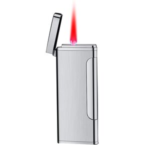 Mini Torch Lighters Cigars Jet Flame Lighter with Adjustable Flame Dial Portable Ultra-Thin Butane Refillable Lighter Great Gift for Men Birthday Christmas (Gold)