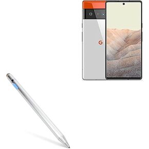 BoxWave Stylus Pen Compatible with Google Pixel 6 Pro - AccuPoint Active Stylus, Electronic Stylus with Ultra Fine Tip for Google Pixel 6 Pro - Metallic Silver
