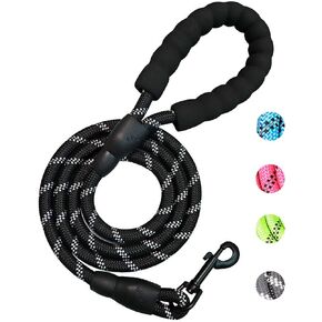 PETANK Rope Dog Leash 4 FT with Comfortable Padded Handle and Highly Reflective Threads for Small Medium Dogs (ROSEO, 4FT*2/5")