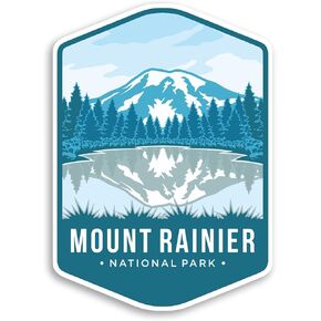 ملصق مائي لجهاز الكمبيوتر المحمول للسيارة Mount Rainier National Park مقاس 4 بوصة × 5.5 بوصة (ملون)