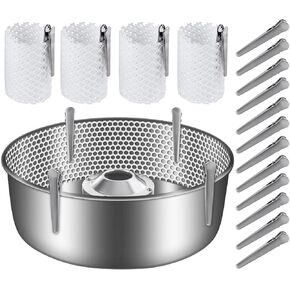 4 Set Cotton Candy Mesh and Clip Stabilizer Kit, 16 Pcs Clips Reusable Candy Making Accessories Compatible Cotton Candy Machine 15 inches Bowl