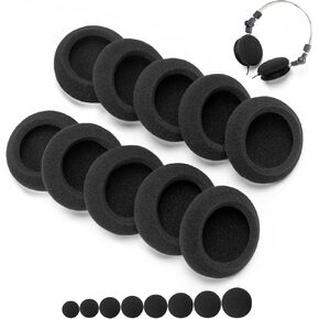 Universal Foam Ear Pads Cushion 90mm, 3.54" 5 Pairs Compatible with Sennheiser HD433 HD420 HD435 HD480 HD440-II HD450-II EH1430 etc. Premium 4-5mm Thick High Density Foam Headphone Covers