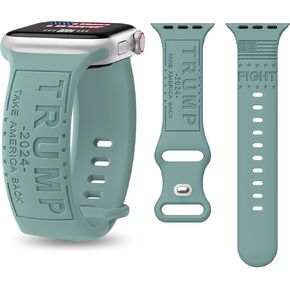 Trump Take American Back for President 2024 Silicone Band Compatible with Apple Watch Band 38mm 40mm 41mm 42mm 44mm 45mm 49mm, Sport Waterproof Band for iWatch Series 9 8 7 6 5 4 3 SE Ultra [Fight!]