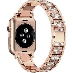 Bling Band Compatible for Apple Watch Ultra Band 49mm 45mm 44mm 42mm 41mm 40mm 38mm Women Men Rhinestone Stainless Steel Apple Watch Strap for Series 9/8/7/6/5/4/3/2/1/SE Bracelet（Colorful）