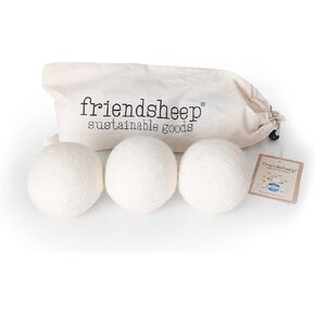 Friendsheep Wool Dryer Balls 6 Pack XL Organic Premium Reusable Cruelty Free Handmade Fair Trade No Lint Fabric Softener Color - Rainbow Blast