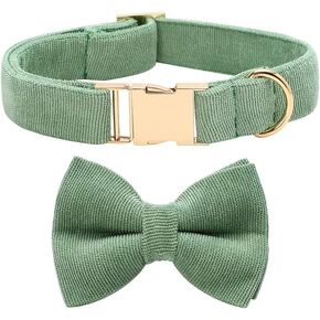 Soft Cute Dog Bowtie Collars with Bow Tie, Safety Adjustable Metal Buckle Collars for Dogs Pets. (Yellow, X-Large)