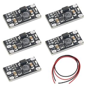 5PCS Mini DC-DC Boost Converter Module 3V 3.2V 3.3V 3.7V 5V 9V to 12V Step-Up Voltage Regulator Power Supply Module with 24AWG Cable
