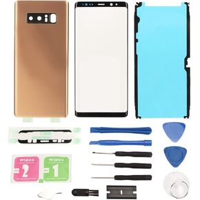 Phone Glass Cover Kit for Galaxy Note 8, Replacement Rear Glass Cover and Front Outer Screen Glass Cover. ()