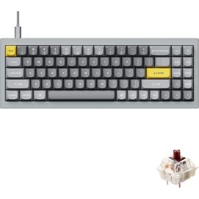 Keychron Q7 70% Layout Hot-Swappable RGB Wired Custom Mechanical Keyboard Compatible with Mac Windows Linux, QMK/VIA Programmable Macro Full Aluminum Gateron G Pro Red Switch Double Gasket Kit-Black