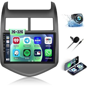 2G + 32G راديو ستيريو للسيارة مع CarPlay لاسلكي Android Auto لسيارة شيفروليه تشيفي سونيك 2012-2015 Android 13 راديو 9 بوصة شاشة تعمل باللمس راديو سيارة بلوتوث مع نظام ملاحة GPS واي فاي مرآة رابط كاميرا احتياطية