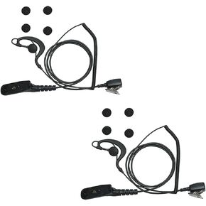 G Shape Earpiece Walkie Talkie Headset with Mic PTT for Motorola APX6000 XPR6550 APX4000 APX7000 XPR7550e XPR6350 XPR7550 Walkie Talkie Two Way Radio 2Pack