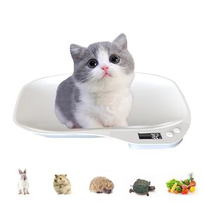 Digital Pet Scale, Small Animal Weight Scale, Portable Electronic Weighing Scale with LCD Display(Max. 33 lbs), Multifunction Kitchen Scale for Food, Puppy, Kitten, Lizard, Hamster, Tortoise, Helping