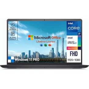 Dell Inspiron 15 3520 3000 Laptop Computer, 15.6 Inch FHD Business Laptop, Intel 10-Core i7, 64GB RAM, 2TB SSD, Windows 11 Pro Laptop, Lifetime Office, Backlit Keyboard 10-Key Number Pad, USB-C, HDMI