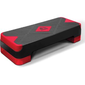 RBX Aerobic Step Platform with Non-Slip Textured Surface -2-Level Adjustable Steppers for Exercise, Compact, Lightweight, Easy-to-Store Exercise Step & Fitness Step Bench