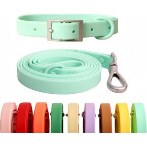 مجموعة مقود طوق الكلب، قابلة للتعديل، قوية ومقاومة للأوساخ وإزالة الروائح الكريهة، طوق كلب مقاوم للماء، سهل التنظيف، مقاود أطواق الحيوانات الأليفة الناعمة للكلاب الكبيرة والمتوسطة والصغيرة (بني، L) in Kuwait