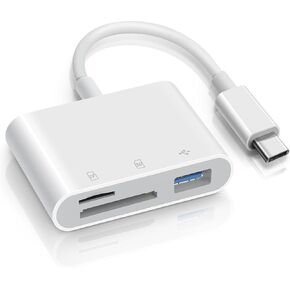Micro SD Card Reader with TF Slot, White