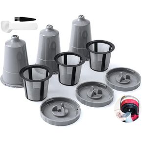 Reusable k Cups Coffee Filters - 3 packs Coffee Pods Compatible with Keurig Machines 1.0 Coffee Makers - Fit B30 B40 B50 B60 B70 K10 MINI Plus K-Classic K-Mini Series (Grey)