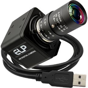 Global Shutter USB Camera Manual Focus Webcam High Speed 5mp@50fps 1440P@60fps Industrial Video Camera with 5-50mm 10X Zoom Lens Variable Focus Close-up PC Camera CS Mount UVC Web Camera for Computer