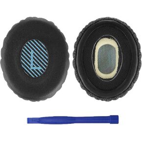 OE2 Ear Pads, Replacement Soft Protein Leather Pads Memory Foam Cushions Earpads Muffs for Bose SoundLink On-Ear Wireless Headphones, On-Ear 2 (OE2) and Bose SoundTrue On-Ear Headphones - Black/Blue