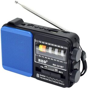 QuantumG - Pocket Size Radio, with builtin Bluetooth Speaker, USB Music Player, Phone Charger and High Power LED Flash Light - Mini Radio - Portable Radio - FM Radio - Best for Travelling (Black)